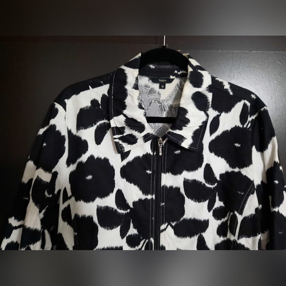 Haggar Cotton Floral Zip Jacket - Picture 5 of 12
